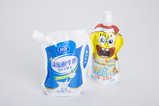 La parte inferior plana se levanta bolsas con el canalón Doypack de Conner para la jalea/el jugo/el atasco