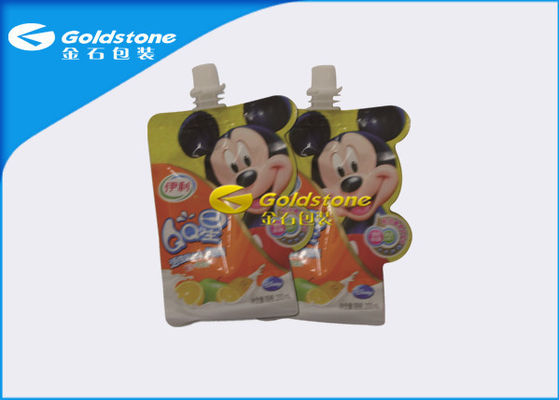 Los alimentos para niños comprensibles disponibles se levantan bolsas con tiesura de la alta barrera del canalón buena