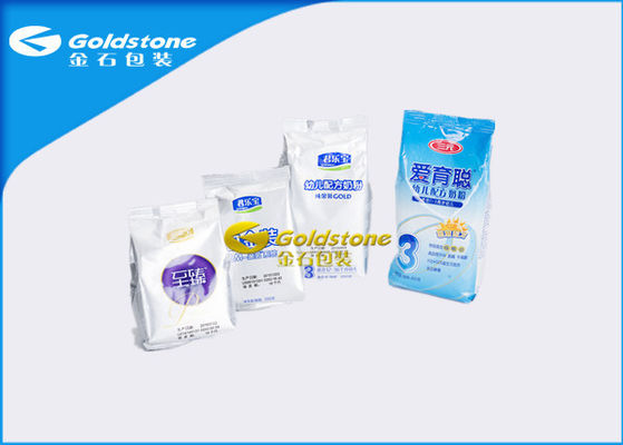 Bolsos de empaquetado de los productos del polvo de la categoría alimenticia para el sello lateral de leche en polvo del bebé tres