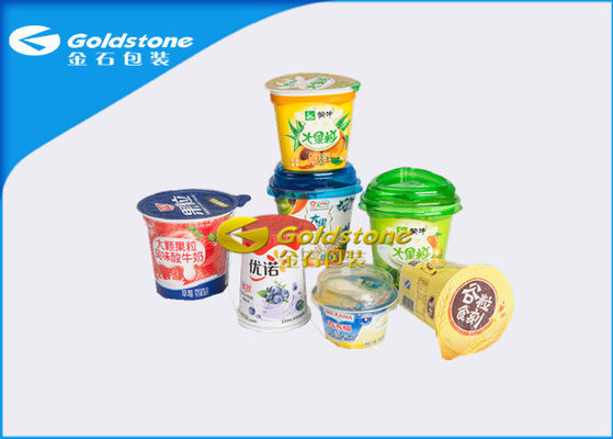 Tazas plásticas impresas coloridas del yogurt congelado, mini tazas plásticas de gama alta inastillables