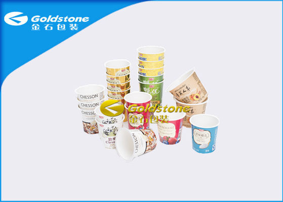 Tazas plásticas del helado del papel de alto nivel de la cartulina con dos - multi de los lados coloreadas
