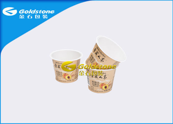 Tazas plásticas del yogur de la categoría alimenticia de la impresión en offset, tazas disponibles respetuosas del medio ambiente del helado