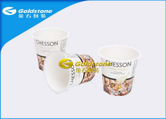 Tazas plásticas de formación automáticas del yogur con la impresión del logotipo de la superficie curvada