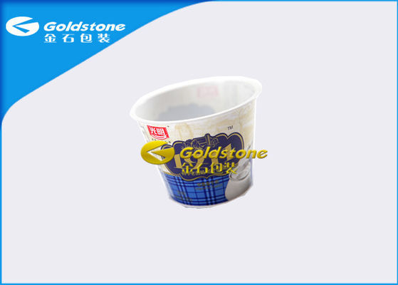Tazas/botellas amistosas del yogur del envase de plástico de Eco blancas/azul coloreado