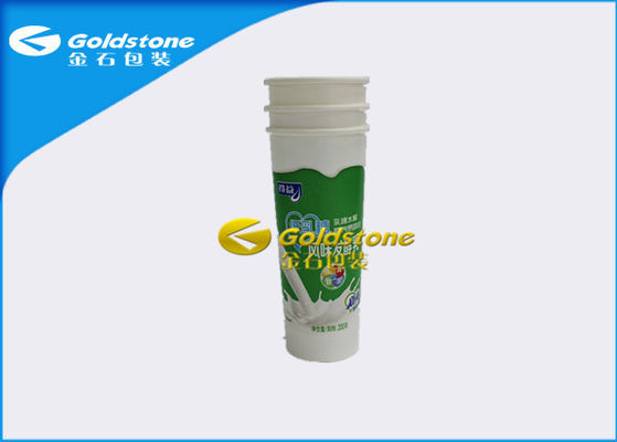 Envases plásticos de la taza del yogur de la impresión de Flexography, tazas plásticas de relleno frías del batido de leche